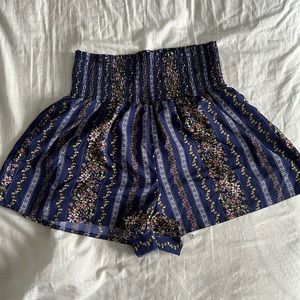 High waist flower shorts